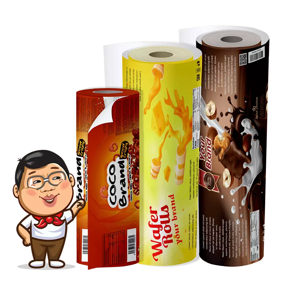Desain kemasan roll fleksibel untuk makanan ringan
