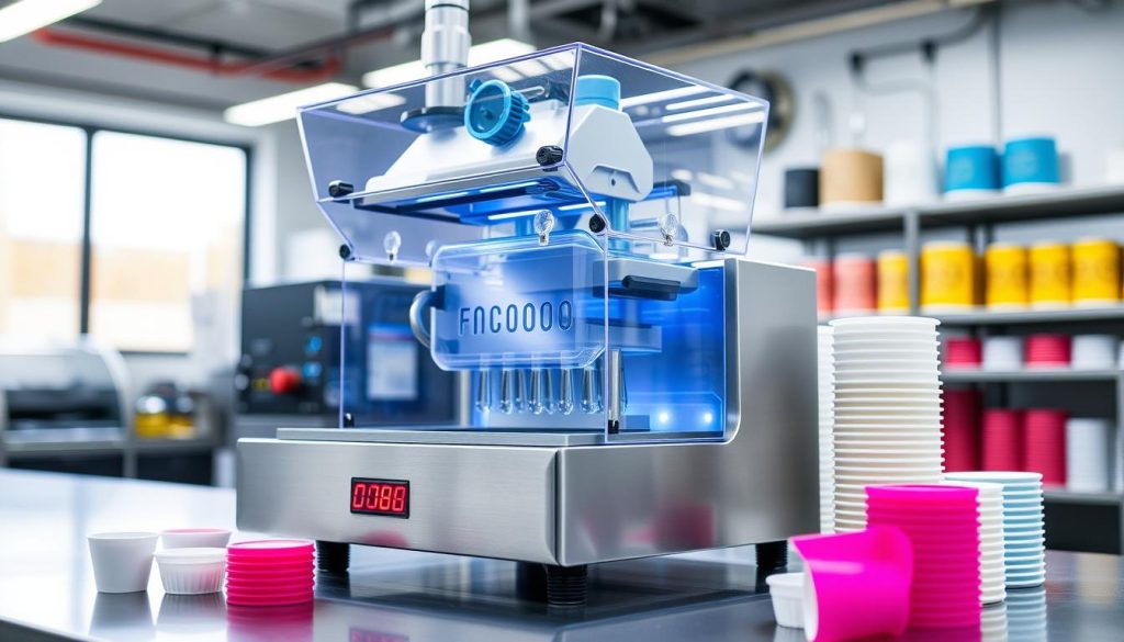 Mesin pres tutup gelas plastik Mesin pres tutup gelas plastik