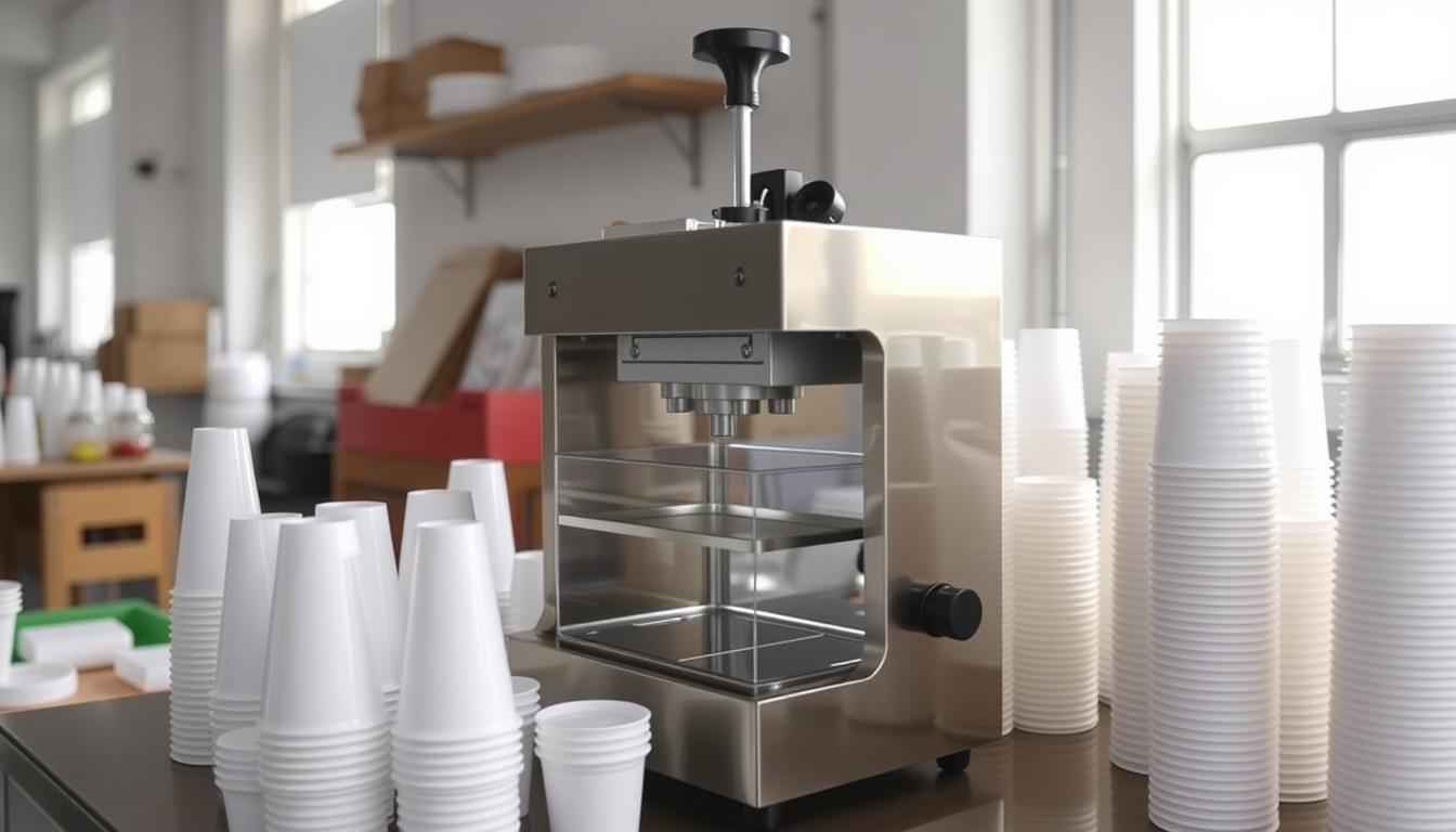 pres tutup gelas plastik