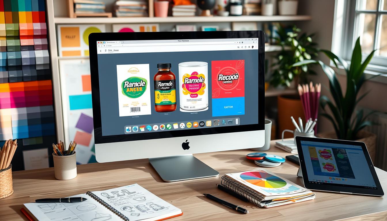 cara membuat label produk online