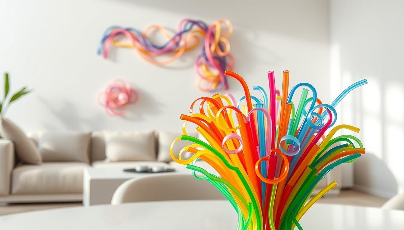 Karya Seni dari Sedotan Plastik