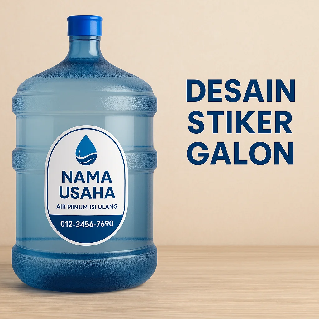 desain stiker galon