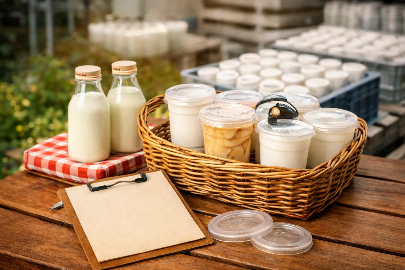 kemasan minuman susu dengan lid cup